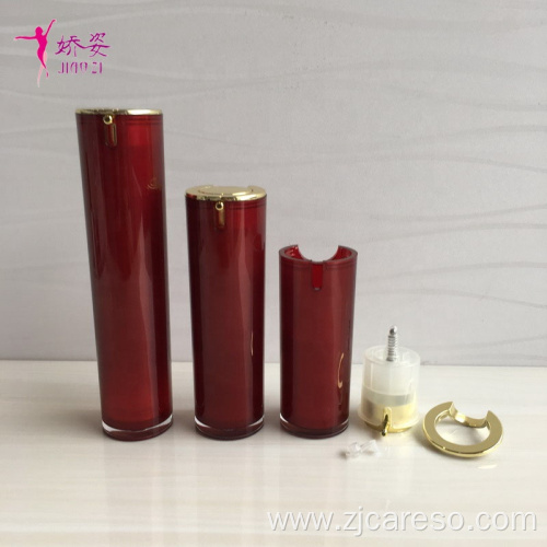 Round Straight Cosmetic Packaging Airless Pump Bottle